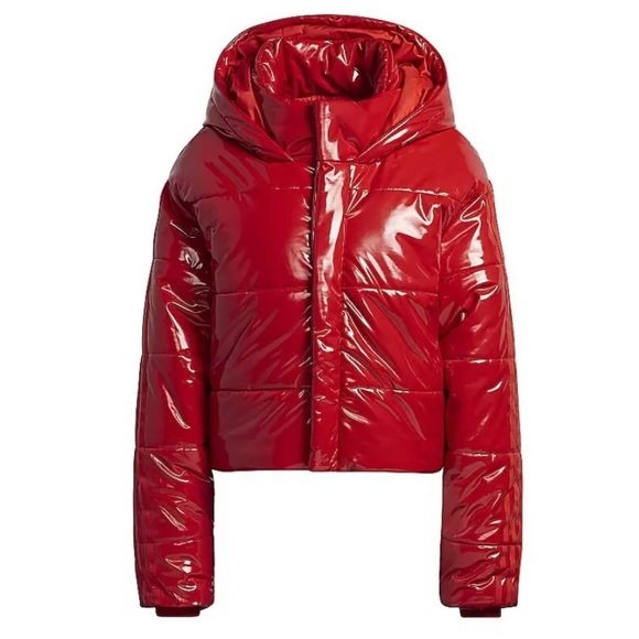 New with tags Ivy park adidas by Beyoncé red faux latex puffer. Large. - Picture 5 of 16